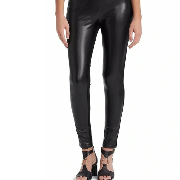 Faux leather leggings Elasticized waist lifts, sculpts& hold you in slim leg XL - Picture 1 of 8